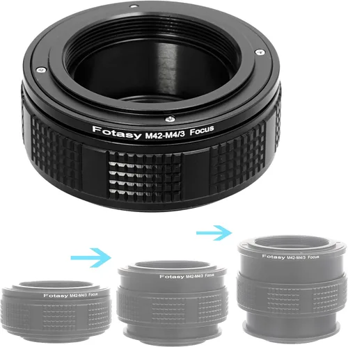 Vista 21 de Fotasy Lente ajustable M42 a M43 Adaptador, 42mm tornillo de montaje a MFT, se ajusta a Olympus E-PL8 E-PL9 E-M1 E-M5 E-M10 I II III E-PM2 E-PM1