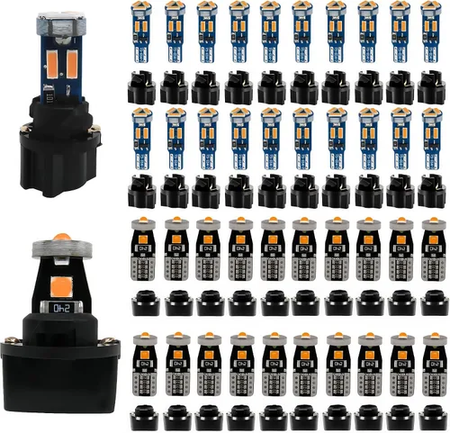 Vista 9 de WLJH Kit de bombillas LED para tablero de instrumentos T5 T10 con enchufes Azul hielo