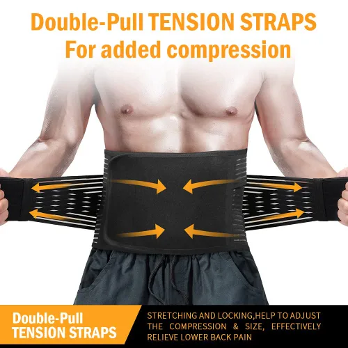 Vista 5 de DARLIS Cinturón de apoyo de espalda con almohadilla lumbar inflable, soporte adicional para dolor de espalda baja, hernia de disco, ciática