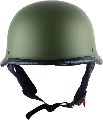 Vista 2 de 1Storm Casco de motocicleta de media cara de novedad estilo alemán aprobado por DOT: HKY602 verde mate