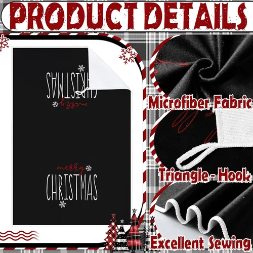 Vista 5 de Bencailor 6 piezas de paños de cocina de Navidad absorbentes de microfibra suave estilo casa de campo de 16 x 24 pulgadas, paños de cocina