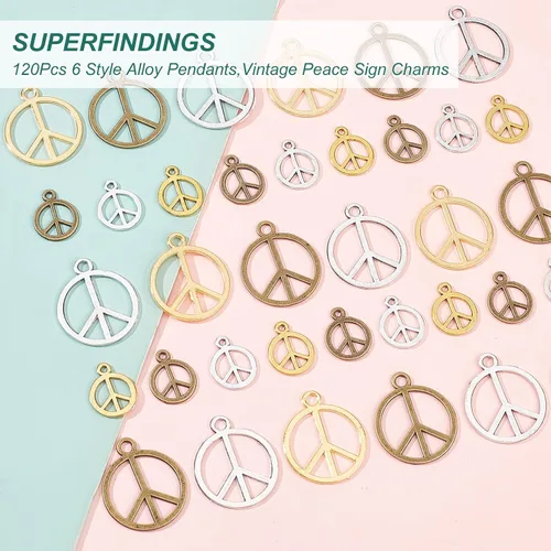 Vista 4 de SUPERFINDINGS Colgantes de estilo tibetano con diseño de estrella de sol y luna, colgantes de metal de plata tibetana suave para manualidades