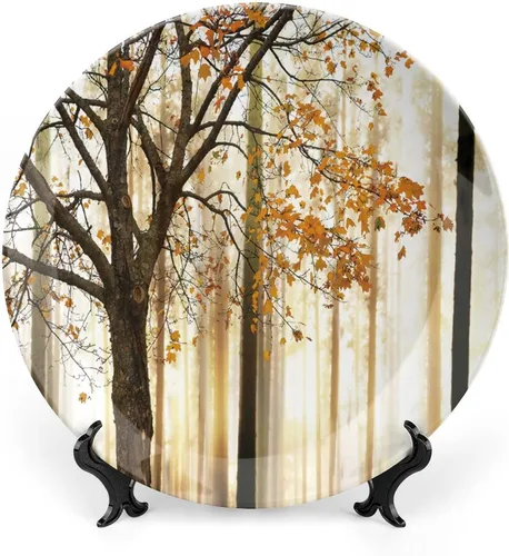 Vista 8 de Plato decorativo de cerámica de 6 pulgadas, cerámica familiar, Together We Make a Family Shaped as a House Print Ceramic Wall Hanging para cenas