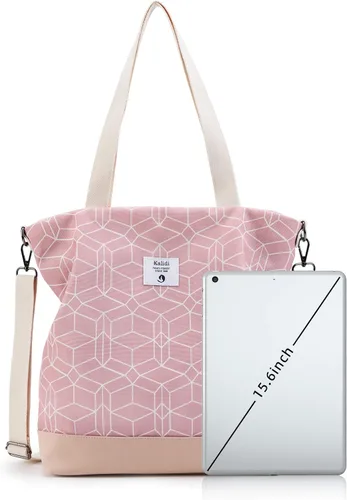 Vista 9 de KALIDI - Bolso grande de lona para mujer bolso de hombro cruzado bolso de mano casual bolso de trabajo