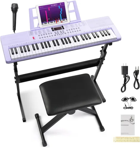 Vista 10 de Ktaxon Teclado eléctrico de 61 teclas Juego de piano eléctrico Negro