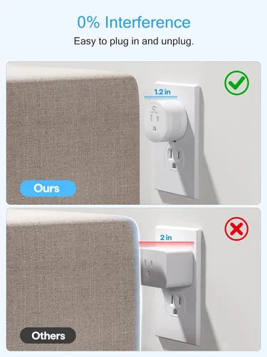 Vista 8 de EIGHTREE Enchufe inteligente 2025, actualización a 15A, toma de corriente Bluetooth y Wi-Fi de doble conexión, control de voz, toma de control