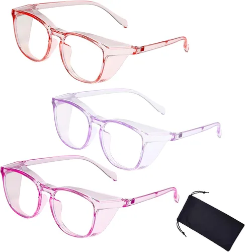 Vista 13 de Gafas de seguridad para hombres y mujeres, gafas de seguridad antivaho cómodas, bloqueo de luz azul, protección UV, enfermeras adultas