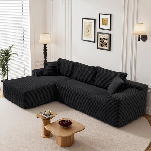 Vista 8 de Sofás seccionales de nube deshuesada de 95 pulgadas para sala de estar, cómodo y esponjoso sofá de espuma viscoelástica en forma de L, sofá modular