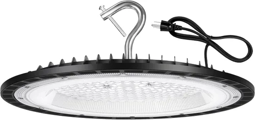 Vista 6 de YANYCN Paquete de 12 unidades de 100 W UFO Led Luz de bahía alta, 5000 K Luz diurna para tienda comercial, 120 V, 15000 lm