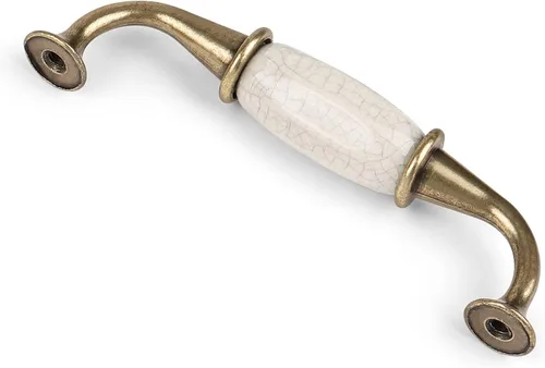 Vista 7 de Paquete de 10 tiradores de bronce antiguo para gabinete, aleación de zinc y cerámica, 4.4 pulgadas de longitud total, 3.8 pulgadas, espaciado entre