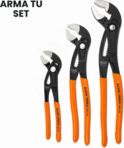 Vista 5 de Klein Tools D5057B Alicates ajustables de 7 pulgadas, alicates de bomba Klaw de ajuste rápido, diseño compacto con mordaza en V y dientes