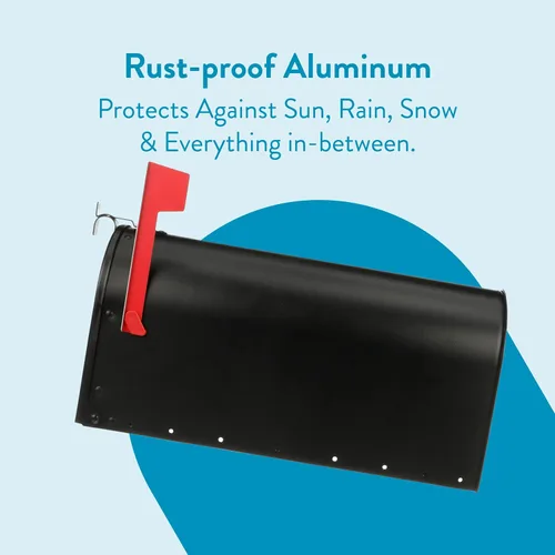 Vista 7 de Architectural Mailboxes Admiral™ Buzón de Correo de Metal de Aluminio Resistente al Óxido Montado en Poste para Exterior, Negro, Buzón Grande