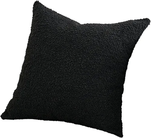 Vista 7 de DOMVITUS Boucle - Fundas de almohada de 20 x 20 pulgadas, almohadas decorativas negras para sala de estar, fundas de almohada para dormitorio Negro