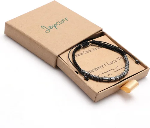Vista 7 de JoycuFF Pulseras inspiradoras con código morse para hombres y mujeres, mejores amigos, madre, hija, hermana, tía, abuela, regalos para el día