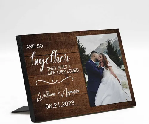 Vista 12 de Marco de fotos de boda personalizado con nombre de foto, regalos de boda personalizados para parejas, marco de fotos de boda personalizado, regalo
