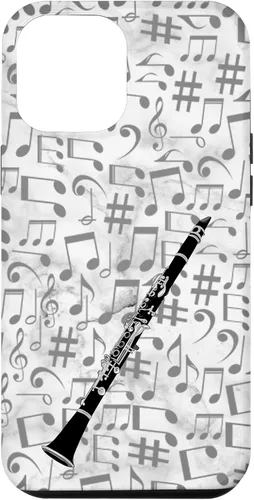 Vista 26 de Clarinet Phone Case - Music Notes - White Background Case for iPhone 17