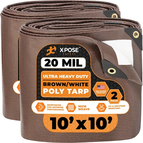 Vista 43 de Xpose Safety Lona ultra resistente de 5 x 7 pies, lonas impermeables de 20 mil para camping, aventuras al aire libre y cubierta de tienda