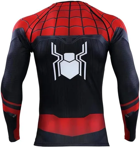 Vista 2 de HIMIC E77C - Camiseta deportiva, elástica, ajustada, de secado rápido, diseño de superhéroe en 3D, para cosplay