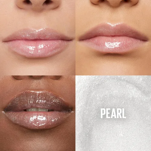 Vista 2 de Maybelline Lifter Gloss, Brillo de Labios Hidratante con Ácido Hialurónico, Alto Brillo para Labios Más Llenos, Perla, Perla Plateada Transparente