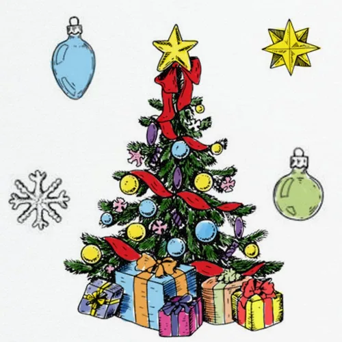 Vista 5 de Sello transparente para árbol de Navidad para hacer tarjetas y decoración de álbumes de fotos, sellos de goma de Papá Noel, bombilla de Navidad