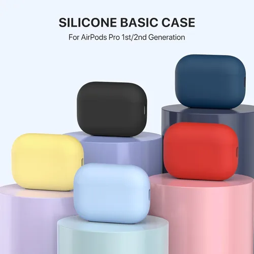 Vista 6 de Miracase Funda diseñada para Airpods Pro 2ª con kit de limpieza, fundas suaves para Airpod Pro 2 (2023/2022), funda de silicona líquida visible LED