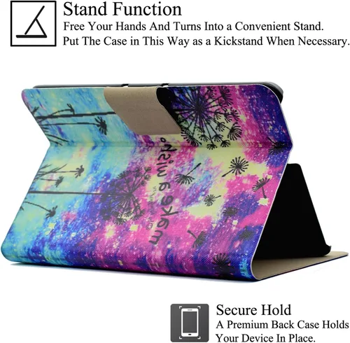 Vista 5 de Funda para Kindle Fire HDX7, ultraligera de piel sintética con función de encendido y apagado automático inteligente, funda delgada con ranura