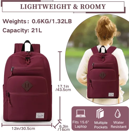 Vista 3 de VASCHY Mochila escolar para hombre, unisex, grande, mochila escolar informal para escuela secundaria, universidad, adolescentes, viajes, trabajo