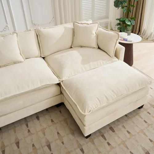 Vista 8 de Sofá Sillones de felpilla transpirable de 150 pulgadas para sala con diseño ergonómico, sofás para sala con modular flexible para espacios de vida