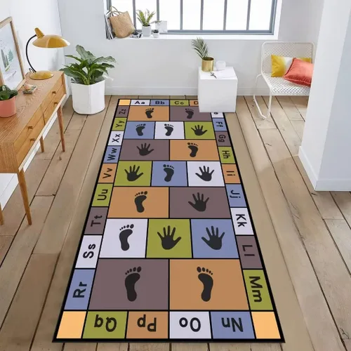 Vista 10 de Hopscotch - Alfombras de juego para niños, alfombra educativa del alfabeto ABC, sala de juegos, dormitorio, sala de estar, decoración de aprendizaje