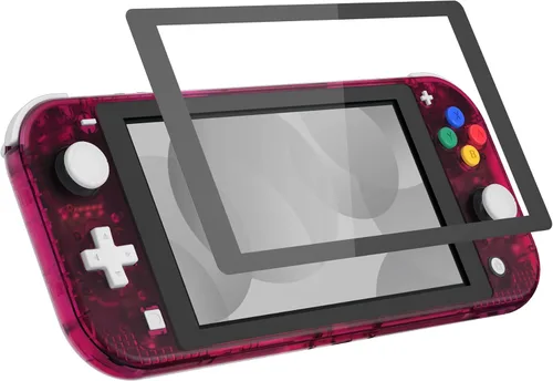 Vista 8 de eXtremeRate Carcasa de repuesto transparente rosa caramelo para Nintendo Switch Lite, carcasa para controlador de mano NSL con protector