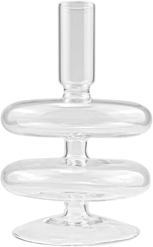 Vista 10 de Portavelas de vidrio para velas cónicas, portavelas decorativos transparentes para bodas, día de San Valentín, cumpleaños, centro de mesa (negro)