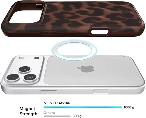 Vista 373 de VELVET CAVIAR Funda para iPhone 15, compatible con MagSafe, probada contra caídas de 10 pies, fundas protectoras de diseño, leopardo color rosa
