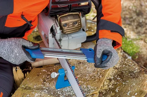 Vista 2 de PFERD Tornillo de barra de motosierra para limar – Abrazadera segura para afilar motosierra Portátil y duradero para mantenimiento en movimiento