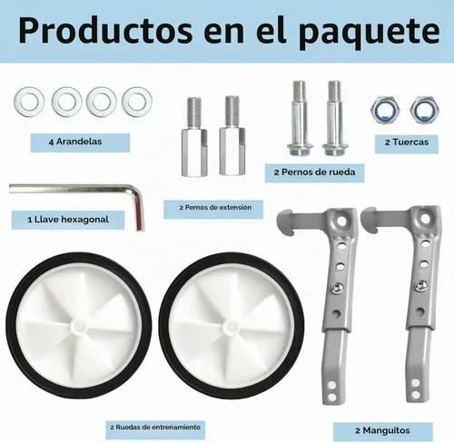 Vista 4 de Ruedas de entrenamiento de bicicleta, ruedas de entrenamiento para bicicleta de 20 pulgadas, compatible con bicicletas de varias velocidades de 18 a