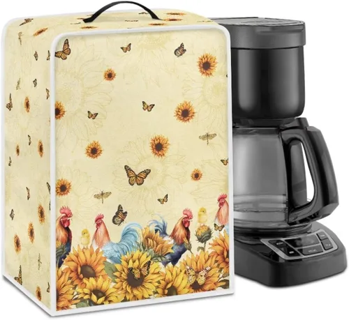 Vista 72 de DISNIMO Cubierta antipolvo para cafetera de mariposa azul, fundas para máquina de hacer café de cocina con mango superior, cubierta