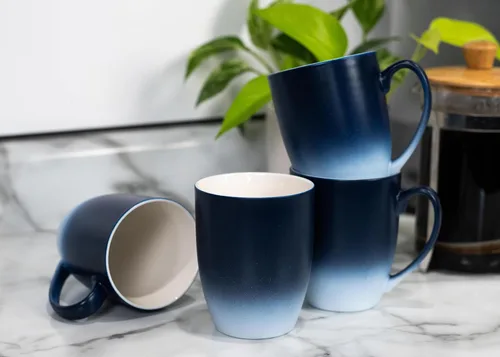 Vista 6 de Elanze Designs Love You Moon And Back - Taza de café de cerámica de cerámica de 12 onzas, color azul marino y blanco mate, color azul marino y blanco
