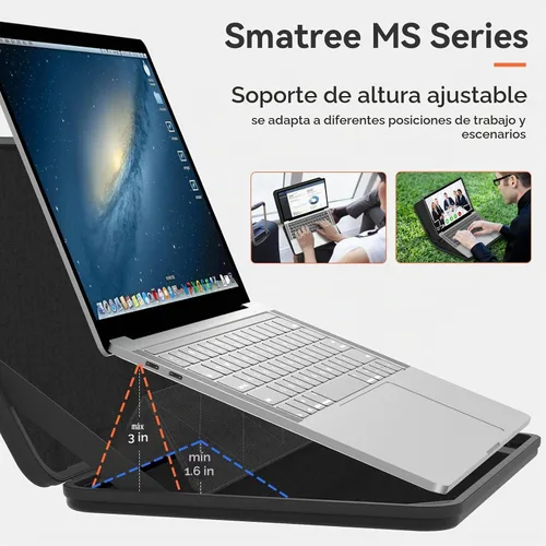 Vista 2 de Smatree MS63T - Funda rígida con soporte para Apple MacBook Air 2017 de 13,3 pulgadas