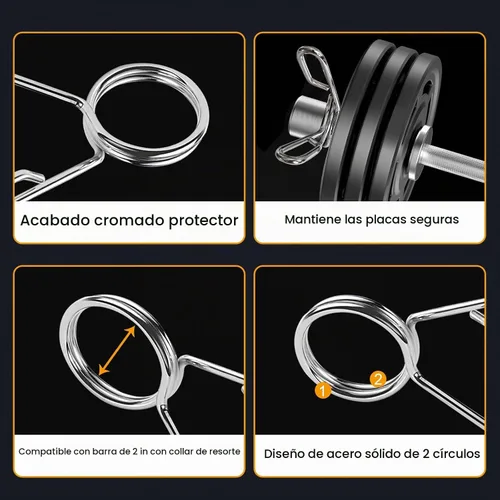 Vista 6 de Uboway Manijas de mancuernas olímpicas de 16"/20": barras de mancuernas cargables, asas de levantamiento de pesas resistentes, compatibles con placa