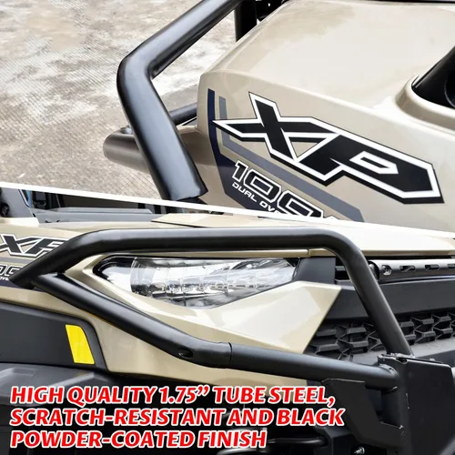 Vista 5 de SAUTVS Ranger XP 1000 Parachoques delantero 18-24, protector de parachoques delantero con escobilla para Polaris Ranger 1000 / XP/Crew 2018-2024