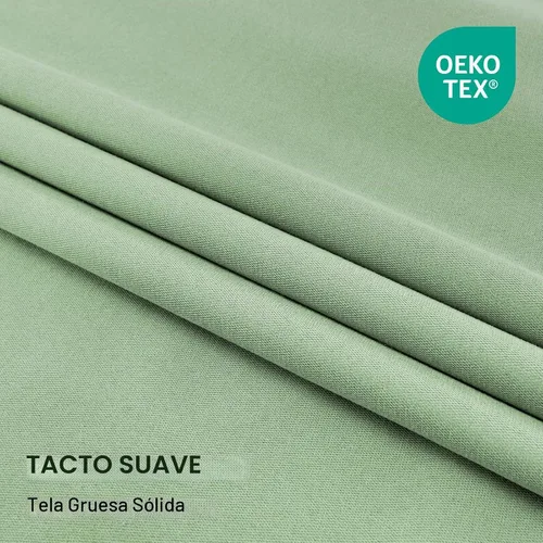 Vista 3 de Joydeco Cortinas opacas de lino para dormitorio, con ojales de 90 pulgadas de largo, cortinas resistentes para sala de estar, cortinas con Verde