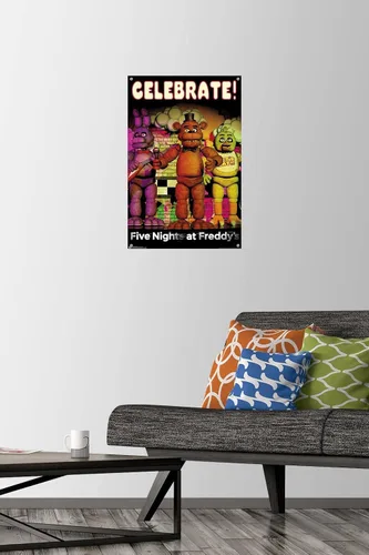Vista 2 de Five Nights at Freddy's - Póster para celebrar la pared con alfileres