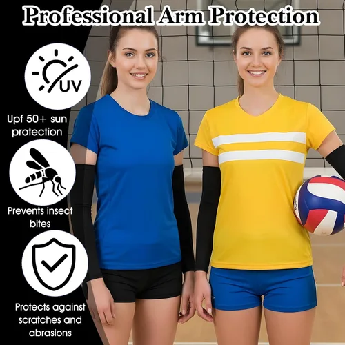 Vista 7 de Volleyball Arm Sleeves Youth Girls Kids Arm Sleeves Breathable Elastic Compression Sleeve for Football, Basketball