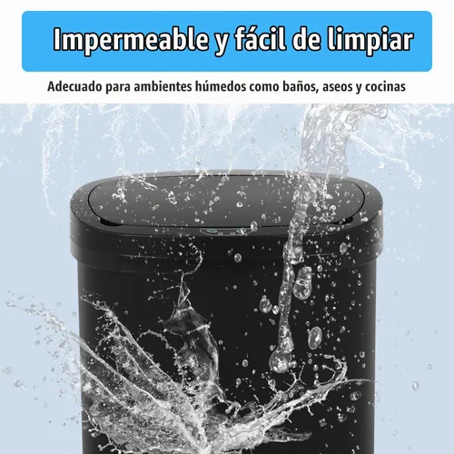 Vista 4 de Basurero de cocina con sensor de movimiento de 13 galones, cubo de basura con sensor automático de 50 L, cubo de basura inteligente con tapa