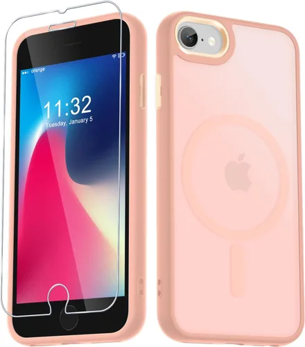 Vista 27 de YENAPOON Funda magnética mate para iPhone 11 con 1 protector de pantalla, compatible con Magsafe, translúcida esmerilada, delgada, a prueba