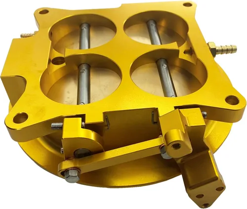 Vista 4 de PCE138.1003 2200 CFM 4 BBL 4500 Billet Dominator Cuerpo del acelerador (dorado)