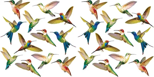 Vista 9 de Blulu 6 piezas de calcomanías de ventana de colibrí de gran tamaño, calcomanías anticolisión para evitar golpes de pájaros en el vidrio