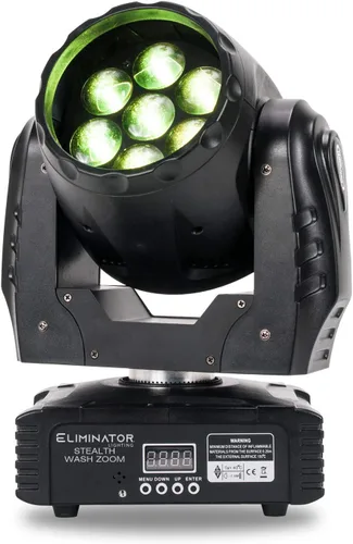 Vista 2 de Eliminator Lighting ADJ - Zoom de lavado LED de 7 x 12 W con red de comunicación digital con cable (zoom de lavado sigiloso)
