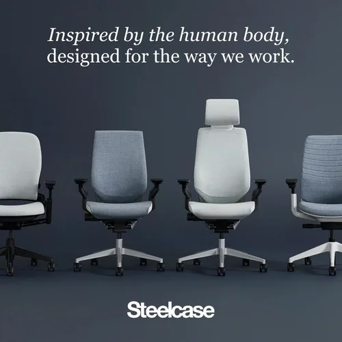 Vista 8 de Steelcase Gesture - Silla de oficina, Textil, azul Jay