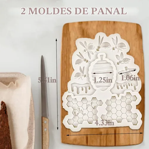 Vista 2 de Moldes de panal de abeja de 12 cavidades de silicona (2 PCS) Fondant Tuile Con molde de silicona hueco de encaje de caramelo de colmena 3D
