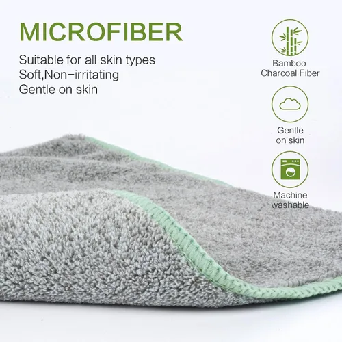 Vista 3 de SINLAND Toallas Faciales de Microfibra Ultra Suaves Paños de Lavado Faciales Paño Facial para Baño 12 Pulgadas x 12 Pulgadas Paquete de 6